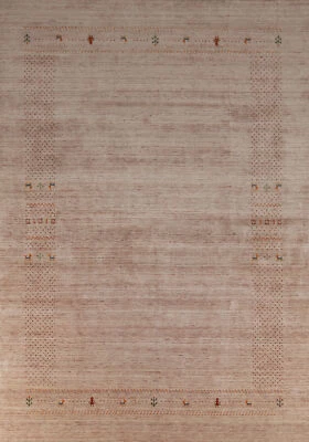 Alfombra tradicional Gabbeh alfombra de lana anudada a mano 9x12 pies Foto 1 de 4