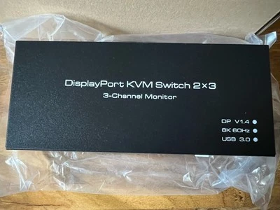 VPFET KVM Switch Dual Monitor 2 Port DisplayPort and HDMI 4K120HZ 8K 60Hz KVM… - Image 1 of 4