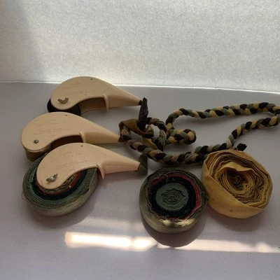 Vintage CARTEN REDI-BRAID Rug Braiding Tools Set With Fabric Rolls Redi Braid - Image 1 of 4