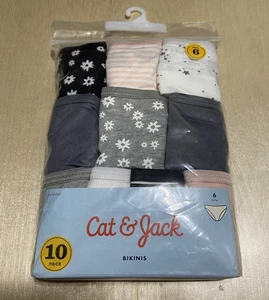 Cat & Jack Girls' Size 6 Bikini 100% Cotton Multicolored Panties 10 Pack - Picture 1 of 5