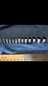 Craftsman Laser 12 PC 1/4 Dr Metric 6 PT Sockets 4-14 MM - Bild 1 von 3