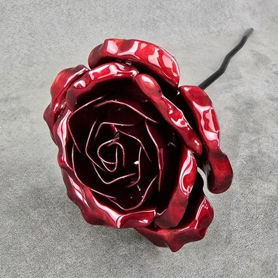 Handcrafted Steel Rose  SCARLET SPARKLE - 40th Ruby Wedding Anniversary Gift - Image 1 of 4