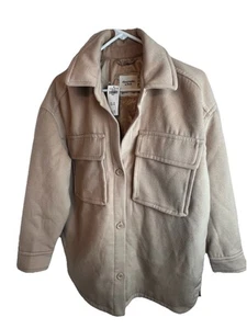 New Abercrombie & Fitch Shirt Jacket Coat Lined Tan Men’s S Small Tag MSRP $140 - Picture 1 of 3