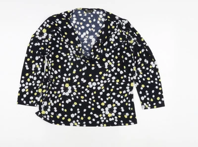 Precis Petite Women's Black Floral Wrap Blouse M - Image 1 of 4