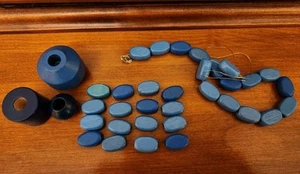 Vintage Camp Fire Girls Wood Beads Awards for Tasks Ceremonial Vest 35 Blue 60's - Picture 1 of 6
