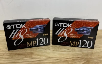 2 TDK Hi8 MP 120 8mm Filmadora Fita de Vídeo Nova Selada Hi8MP Fabricada no Japão - Imagem 1 de 4