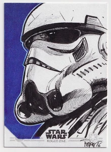 2016 Star Wars Rogue One Sketch Card Stormtrooper Darrin Pepe 1/1 - Picture 1 of 2