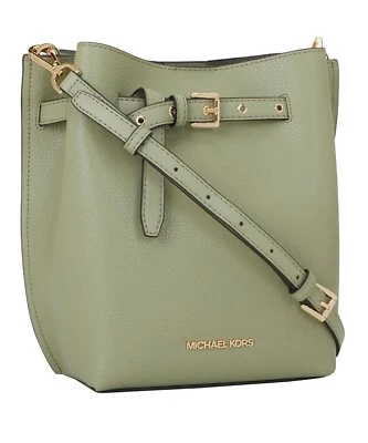 Michael Kors Emilia Pequeño Cuero Guijarro Bolso Cubo Mensajero Bolso de Mano Foto 1 de 4