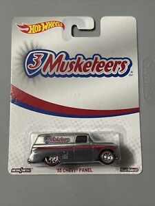 HOT WHEELS NOSTALGIA CULTURE PREMIUM 3 MUSKETEERS 55 CHEVY PANEL REAL RIDERS