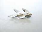 Small gold silver tone crystal leaves alligator hair clip for fine thin hair