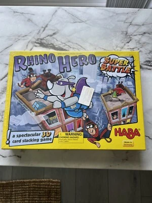 RHINO HERO SUPER BATTLE GAME BY HABA MADE IN GERMANY 100% COMPLETE - Image 1 of 4