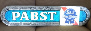 VINTAGE PABST BLUE RIBBON LIGHT UP BEER SIGN 37”X 8.25” - Picture 1 of 10