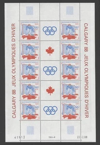 1988 ST. PIERRE MIQUELON SPM Scott #508 Calgary Olympics, Hockey Sheet of 10 MNH - Picture 1 of 1