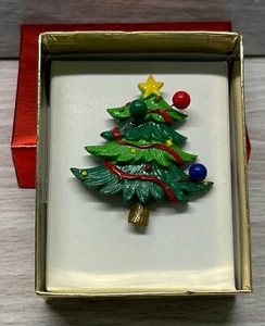 Weihnachtsbaum Anstecknadel Brosche Vintage Holiday 2 cm mit Originalkarton - Bild 1 von 7