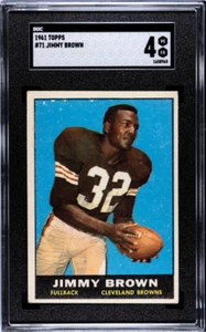 1961 TOPPS #71 JIM BROWN FOOTBALL CARD SGC 4 VG-EX HOF - Picture 1 of 2