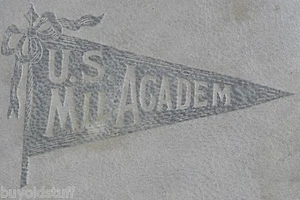 ANTIQUE 1910 U.S. MILITARY ACADEMY College Leather Patch Pennant Tobacco Premium - Picture 1 of 2