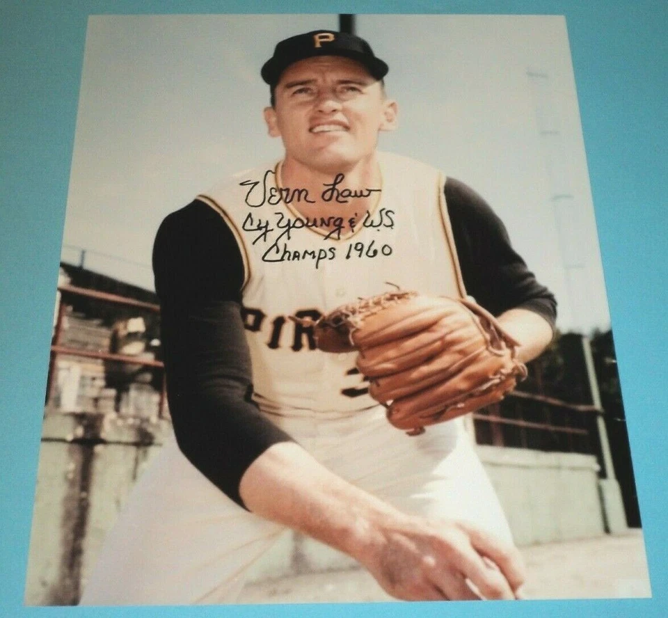 VERN LAW / PIRATAS DE PITTSBURGH / FOTO AUTOGRAFIADA 8 x 10 colores Foto 1 de 1