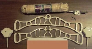 KIT AERATORE VESTITI DA APPENDERE SOFFITTO ESTREMITÀ IN GHISA CORDA CUCINA ASCIUGATRICE CAMERIERA - Foto 1 di 10