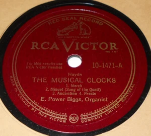 RCA Victor 10-1471 E. Power Biggs The Musical Clocks 78 RPM E+ E+ - Picture 1 of 2