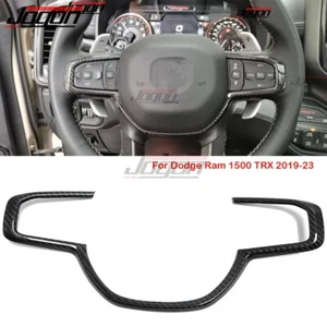 Tira de cubierta de volante de carbono para Dodge Ram 1500 TRX todoterreno 2019 2020-2023 - Imagen 1 de 9