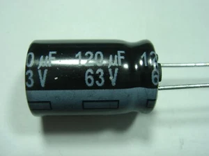 120uF 63V 105°C ESR=0,04 ELKO Radiale #19-473 - Picture 1 of 1