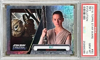 2016 Topps Star Wars Evolution Rey #90 PSA 10 GEM MINT (RARE: Population 4) - Image 1 of 2
