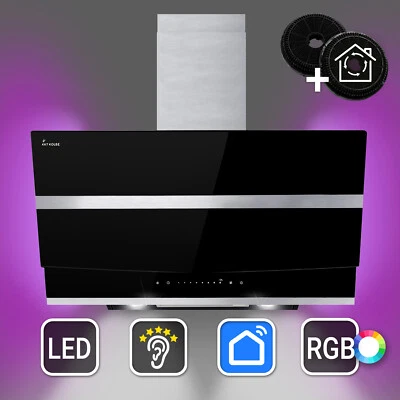 KKT KOLBE Dunstabzugshaube 80cm Abluft Umluft Wandhaube Edelstahl schwarz Glas WiFi Smart