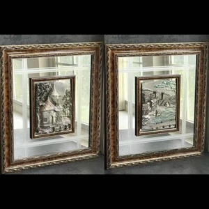 Paar Vintage ca.60er italienisches Arg.925 Sterlingsilber Relief Wandkunst Küste & Land - Bild 1 von 20