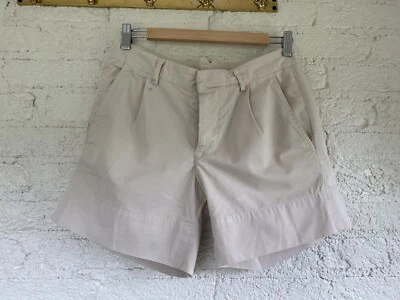 Pantalones Cortos Estándar James Perse Piedra Plisada Botón Frontal Mosca 100% Algodón Talla 26 Foto 1 de 4