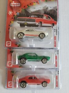 LOT OF 3: Hot Wheels Holiday Rods '67 CAMARO (Red, White, Green) by Larry Wood