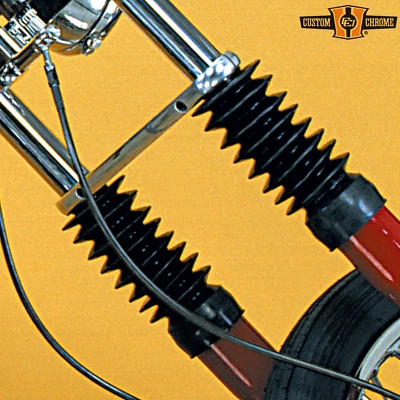 1 par de cubiertas de horquilla de 39 mm para motocicleta polainas delanteras botas de amortiguador aptas para Harley Foto 1 de 2