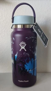 Limited Edition Hydro Flask 32oz Wide Mouth Kailah Ogawa Eggplant Color Hawaii - Picture 1 of 2
