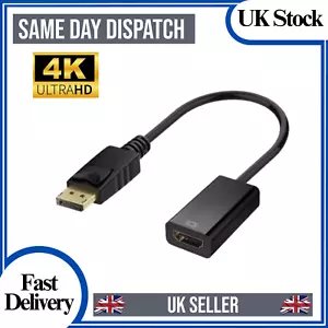 4K Display Port DP To HDMI Female Cable Adapter Converter Display Port for HDTV - Picture 1 of 3