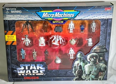 MICRO MACHINES DROID Set con 16 figuras de acción en miniatura Star Wars 1995 sin abrir Foto 1 de 4