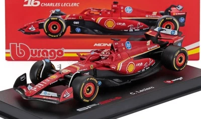 MODELLINO AUTO STATICO BURAGO FERRARI F1 SF24 LECLERC MONACO 2024 VETRINA 1/43 - Immagine 1 di 4