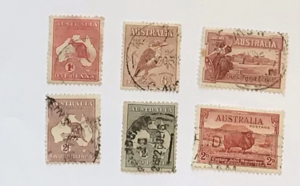 Estampillas postales de Australia, usadas, 1913-1934, varias Foto 1 de 1