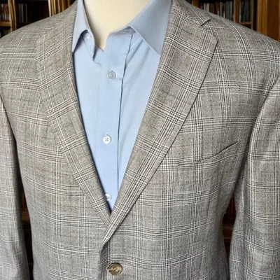 Nuevo Blazer Bambú 44R Por Southwick Verano Viscosa Doble Ventilación Cuadros Hecho en Estados Unidos Foto 1 de 4