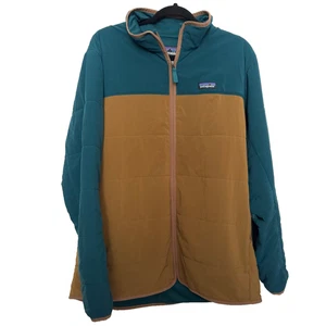 Chaqueta aislante Patagonia Pack In Puff para hombre XL verde y marrón camel usada en excelente estado - Imagen 1 de 5