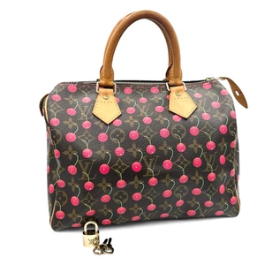 RARE!  LOUIS VUITTON SPEEDY 25 HANDBAG MONOGRAM CHERRY MURAKAMI M95009 AUTH - Picture 1 of 14