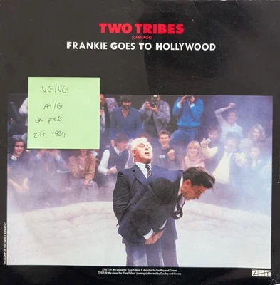 Frankie Goes To Hollywood Two Tribes Vinyl Record VG/VG XZTAS 3 1984 — 第 1/2 张图片