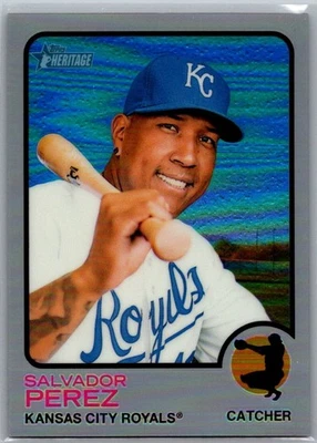 2022 Topps Heritage Chrome Silver Refractor /373 Salvador Perez #267 Royals - Image 1 of 2