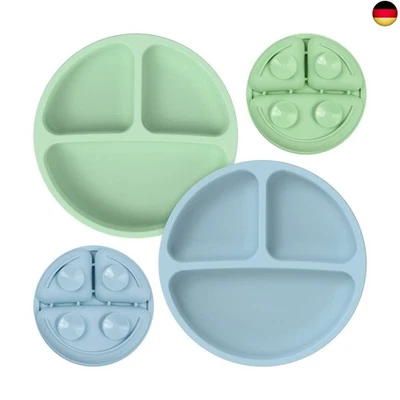Kinderteller mit Saugnapf - Rightwell 2 Pack Silikon Baby Teller mit Saugnapf, - Bild 1 von 4