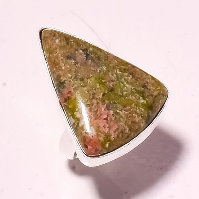 Anillo de piedras preciosas Unakite hecho a mano diseño único boda regalo joyería 7,50" regalo B96 Foto 1 de 4