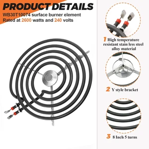Repuesto quemador estufa WB30T10074 8 pulgadas para GE Electric Kenmore Hotpoint S... - Imagen 1 de 12