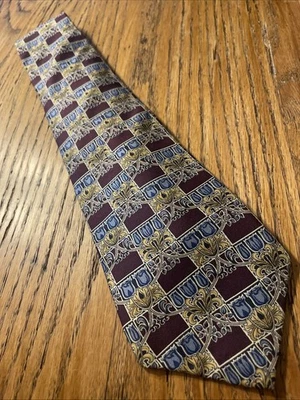 Corbata de seda satinada floral barroca Burberry vintage usada en excelente estado para hombre Foto 1 de 4