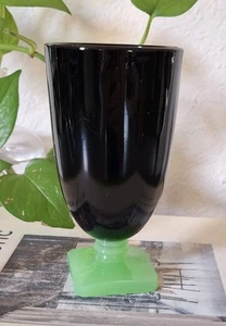 1930s  Fenton Elizabeth Jade Green and Black Glass Tumbler RARE - Picture 1 of 7