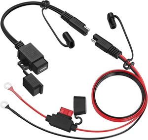 Cargador USB para motocicleta, adaptador de cable Sae a USB SAE desconexión rápida 2.1A Waterp - Imagen 1 de 12