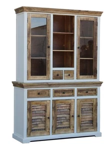 Buffetschrank Buffet 140x205cm Massivholz Mango Holz weiß natur NEU OVP!!! - Bild 1 von 1