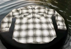 Carhartt Men's Long Sleeve Size XL Rugged Pearl Snap Gray Tan Plaid Relaxed Fit - Picture 1 of 9