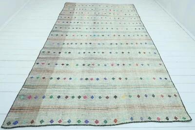 Alfombras de lana Anatolia Kilim, alfombra de piso hecha a mano, Kelim grande, alfombra boho 72"x125" Foto 1 de 4
